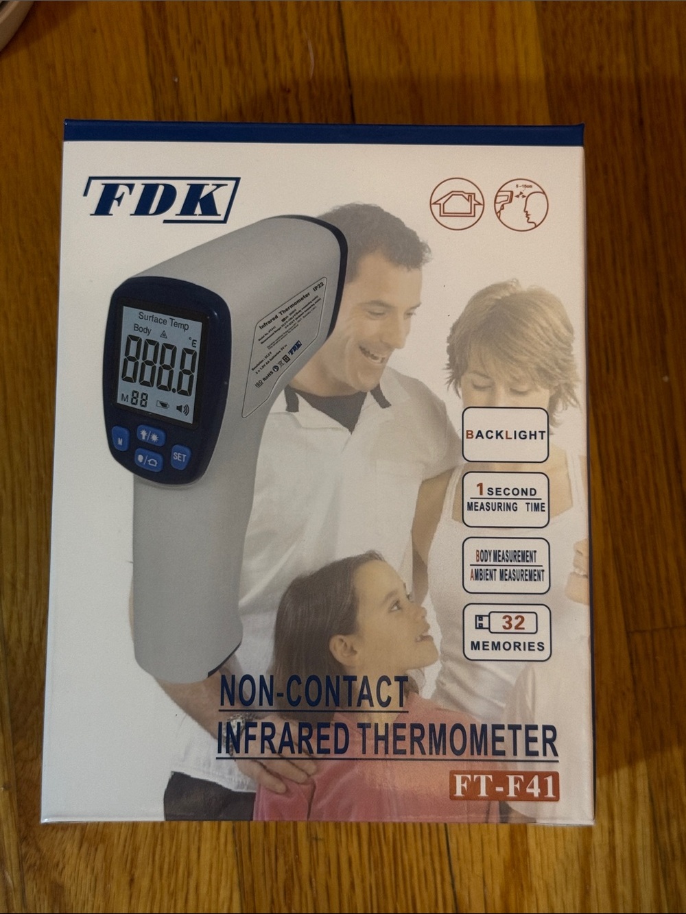 FT-F41 Non-Contact Infrared Thermometer - White/Gray